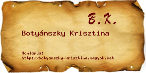 Botyánszky Krisztina névjegykártya