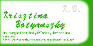 krisztina botyanszky business card